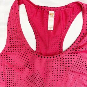 LUCY Pink & Black Dot Racerback Workout Tank XS